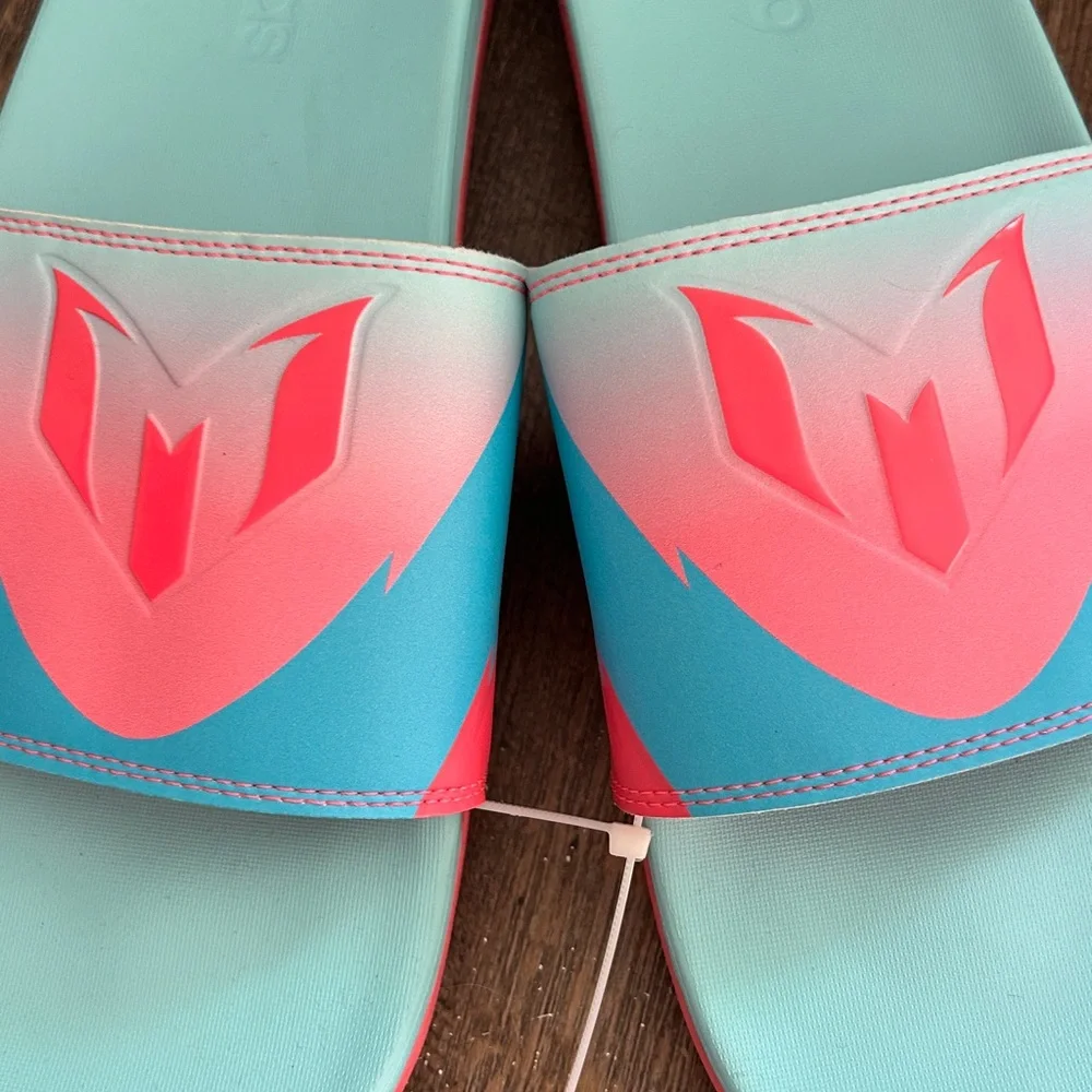 NEW Adidas Messi Adilette Comfort Slides Sandals Men's Size 10 Blue World Cup‎